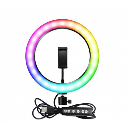 RGB LED SOFT RING LIGHT MJ26 26CM With Phone Holder Photography Fill Light Selfie Set