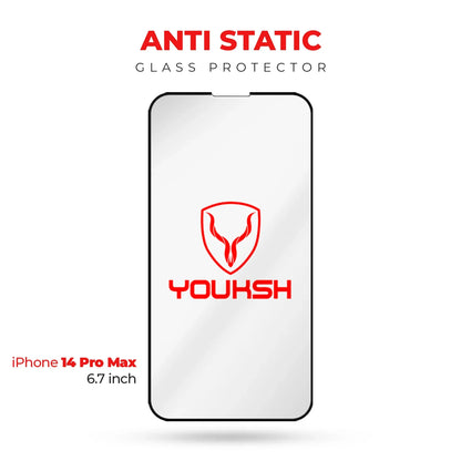 YOUKSH Apple iPhone 14 Pro Max Anti Static Glass Protector With YOUKSH Installation Kit