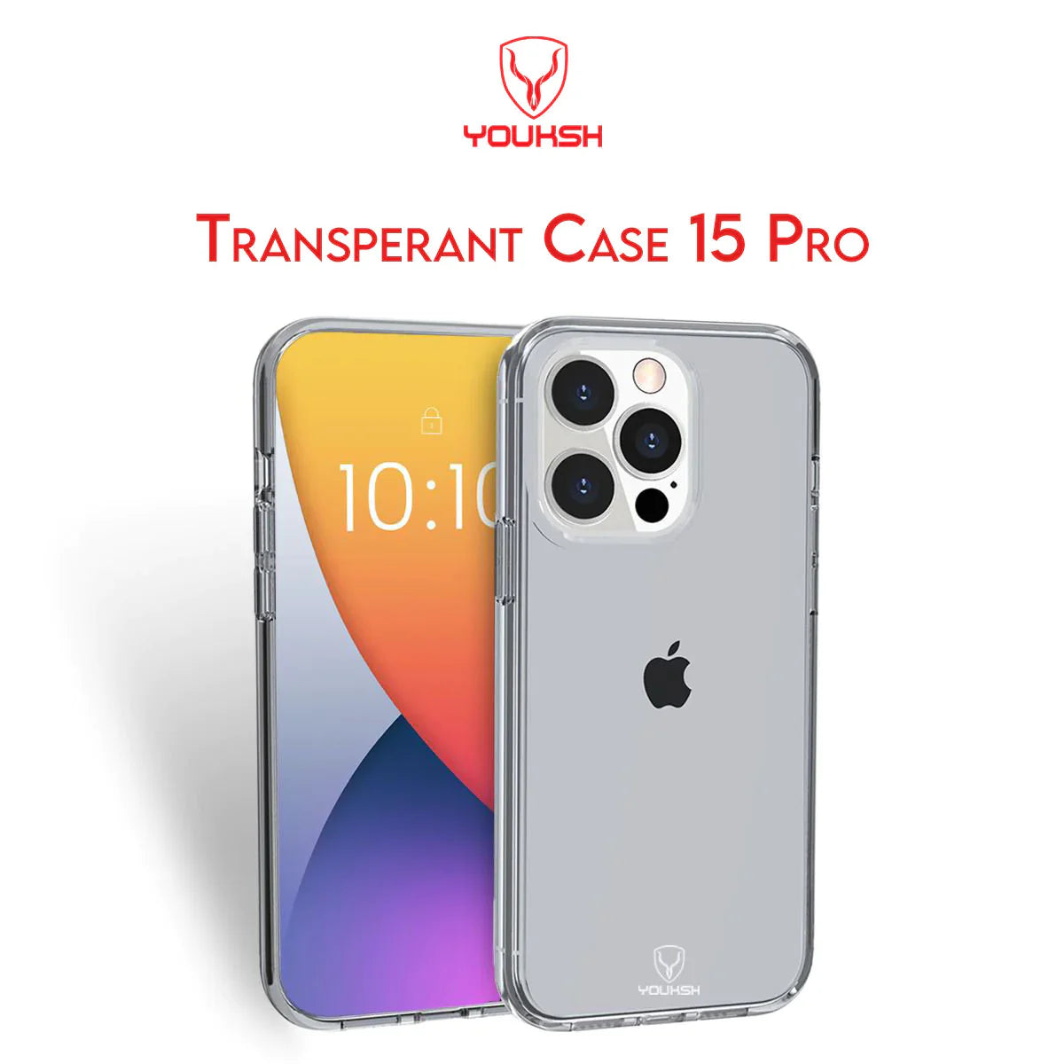 YOUKSH Apple iPhone 15 Pro Transparent Case | Soft Shock Proof Jelly Cover