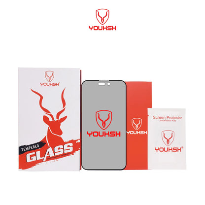 YOUKSH Apple iPhone 14 Pro Anti Static Glass Protector With YOUKSH Installation Kit