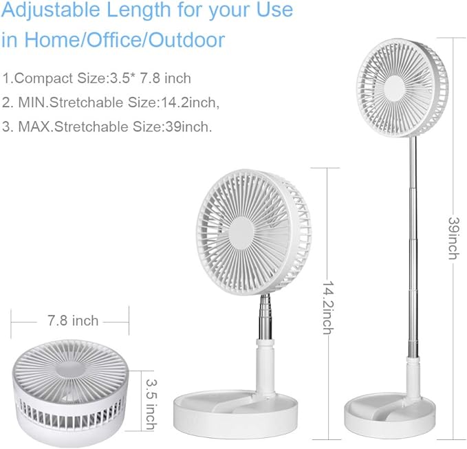 Portable Folding Pedestal Fan Rechargeable