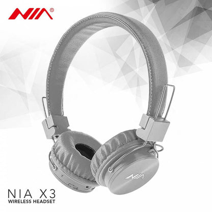 NIA X3 Bluetooth Wireless Headphones with Mic Support TF Card FM Radio