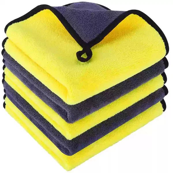 MicroFiber Towel Yellow And Grey Double Sided 40cm x 30cm