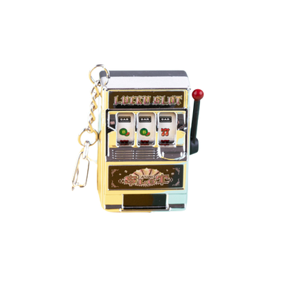 Mini Slot Machine Keychain with Lucky Charm