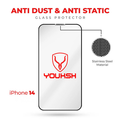 YOUKSH Apple iPhone 14 Anti Static Glass Protector With YOUKSH Installation Kit