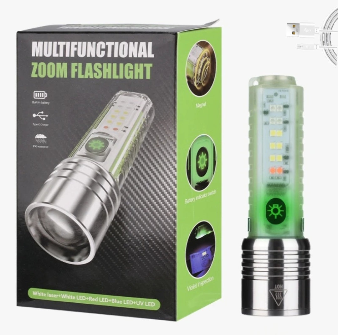 Multifunctional Zoom Flashlight With Currency Checker