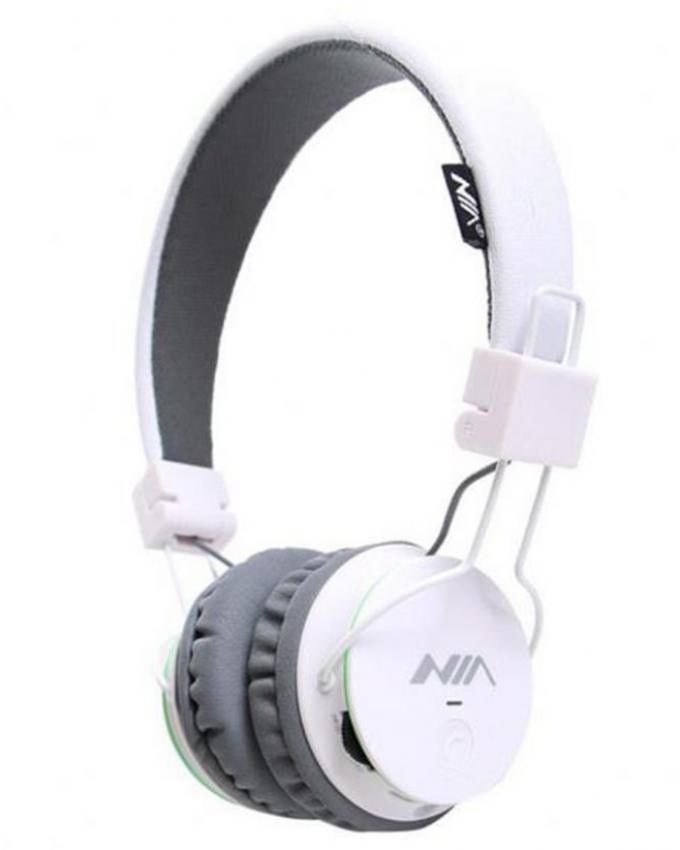 NIA X2 Bluetooth Wireless Headphone Grey & Withe