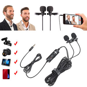 Boya BY-M1DM Dual Lavalier Universal Microphone with a Single 1/8 Stereo Connector, 13ft Cable for Cameras and Smmartphones