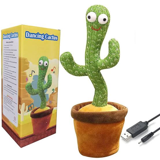 Dancing Cactus Toy for Kids - Educational Plush Baby Toy for 6-12 Months - Talking, Singing, and Repeating Voice Recorder - 120 Songs - Interactive Musical Toy for Toddlers