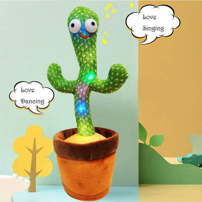 Dancing Cactus Toy for Kids - Educational Plush Baby Toy for 6-12 Months - Talking, Singing, and Repeating Voice Recorder - 120 Songs - Interactive Musical Toy for Toddlers