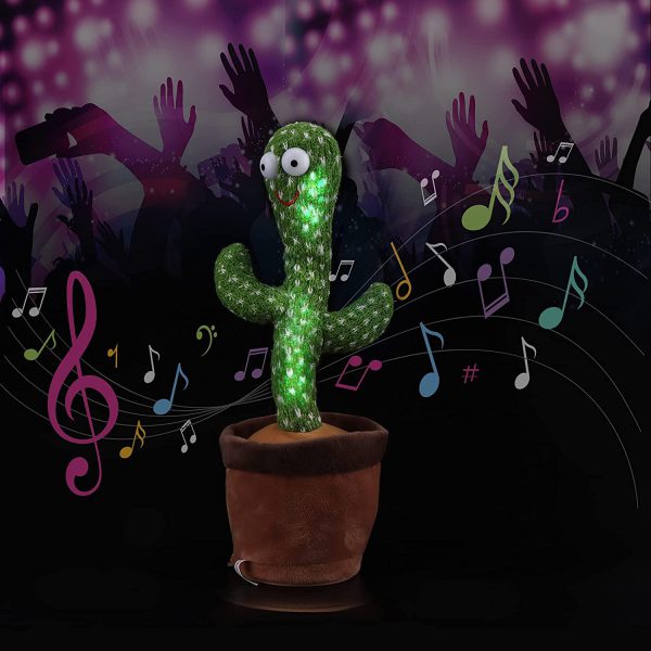 Dancing Cactus Toy for Kids - Educational Plush Baby Toy for 6-12 Months - Talking, Singing, and Repeating Voice Recorder - 120 Songs - Interactive Musical Toy for Toddlers