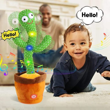 Dancing Cactus Toy for Kids - Educational Plush Baby Toy for 6-12 Months - Talking, Singing, and Repeating Voice Recorder - 120 Songs - Interactive Musical Toy for Toddlers