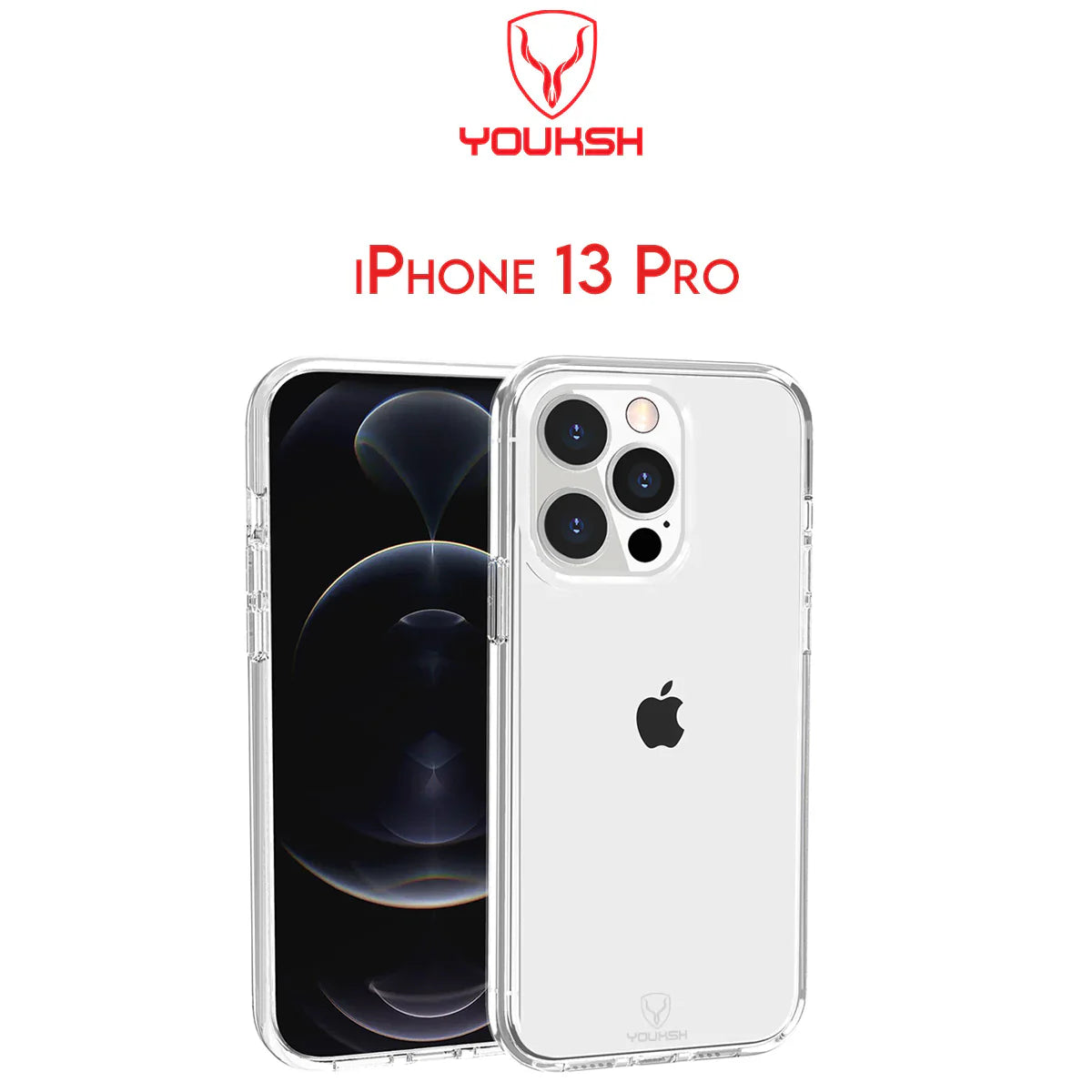 YOUKSH Apple iPhone 13/13 Pro Transparent Case | Soft Shock Proof Jelly Cover